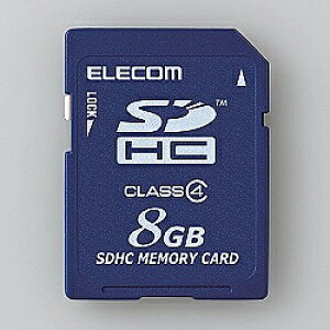 ELECOM MF-FSD008GC4/H SDHC�J�[�h/ Class4/ 8GB/ �@�l��p/ �ȈՃp�b�P�[�W