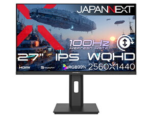 JAPANNEXT JN-IPS27Q3-HSP �t���f�B�X�v���C 27�^/ 2560×1440/ HDMI×1�ADP×1/ �u���b�N/ �X�s�[�J�[��/ 2�N�ۏ�