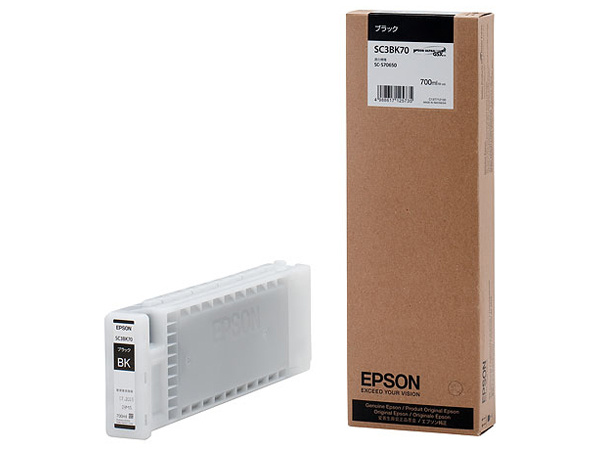 EPSON SC3BK70 SureColor用 インクカートリッジ/ 700ml（ブラック） インクカートリッジ