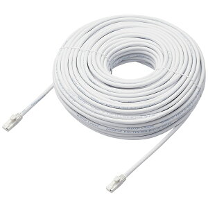 ELECOM LD-GPAT/WH50/RS LANP[u/ CAT6AΉ/ EU RoHSwߏ/ ܐ܂h~/ ȈՃpbP[Wdl/ 50m/ / zCg