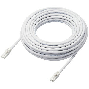 ELECOM LD-GPAT/WH15/RS LAN�P�[�u��/ CAT6A�Ή�/ EU RoHS�w�ߏ���/ �ܐ܂�h�~/ �ȈՃp�b�P�[�W�d�l/ 15m/ ������/ �z���C�g