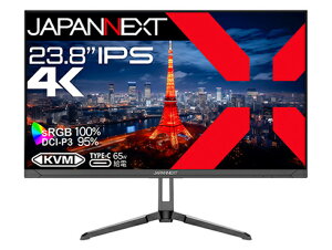 JAPANNEXT JN-IPS2380UHDR-C65W tfBXvC 23.8^/ 3840×2160/ DPAHDMIAUSB-C×1/ ubN/ Xs[J[L/ 2Nۏ