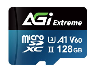 AGI AGI128GV6TF238 Extreme TF238 Micro SDXC 128GB UHS-II U3 V60 A1 R/ W up to 300/ 100MB/ s SD[J[hϊA_v^t
