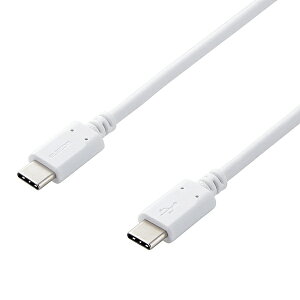 ELECOM MPA-CC15PNWH �X�}�z�E�^�u���b�g�pUSB�P�[�u��/ USB(C-C)/ �X�^���_�[�h/ USB Power Delivery�Ή�/ �F�ؕi/ 1.5m/ �z���C�g
