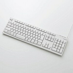 ELECOM TK-FCM064WH/RS EU RoHSwߏ USB/ PS2ڑ X^_[hL[{[h/ u/ 108L[/ 1000񍂑ϋv/ zCg