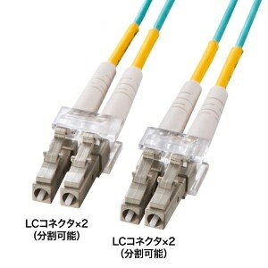 サンワサプライ HKB-OM3LCLC-03N メガネ型光ファイバケーブル(マルチ50μm OM3、LC×2-LC×2、3m)