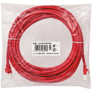 ELECOM LD-GPT/R7/RS RoHS�w�ߏ���LAN�P�[�u��/ CAT6/ �ܐ܂�h�~/ 7m/ ���b�h/ �ȈՃp�b�P�[�W�d�l