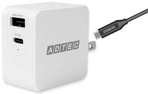 AhebN APD-A065AC-wC-WH Power DeliveryΉ GaN AC[d/ 65W/ USB Type-A 1|[g Type-C 1|[g/ zCg  Type-C to CP[uZbg