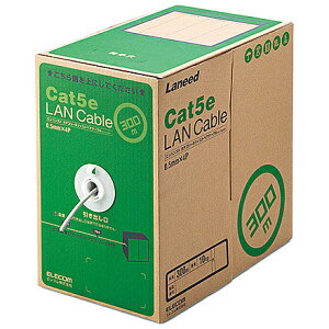 ELECOM LD-CT2/LG300/RS RoHSΉLANP[u/ CAT5E/ 300m/ CgO[/ ȈՃpbP[W