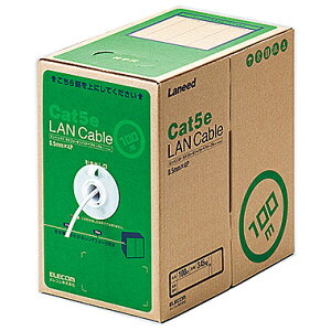 ELECOM LD-CT2/WH100/RS RoHS�Ή�LAN�P�[�u��/ CAT5E/ 100m/ �z���C�g/ �ȈՃp�b�P�[�W