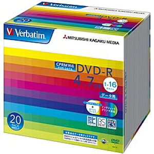 Verbatim DHR47JDP20V1 DVD-R 4.7GB CPRM PC�f�[�^�p 16�{���Ή� 20���X�����P�[�X���� ���C�h����\