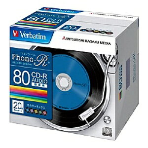 Verbatim MUR80PHS20V1 CD-R(Audio) 80 5mmP[X20pbN J[~bNX(5F) Phono-RV[Y