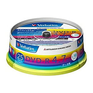 Verbatim DHR47JP25V1 DVD-R 4.7GB PCf[^p 16{Ή 25XshP[X Ch\