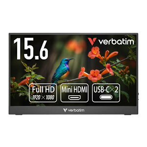 Verbatim PMM15NV2 �|�[�^�u�����j�^�[ 15.6�^/ 1920×1080/ Mini HDMI�AUSB Type-C(DisplayPort Alt Mode)/ �u���b�N/ �X�s�[�J�[�F����/ �A���~➑̂̍��ϋv �X�^���h�J�o�[�t��
