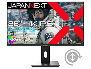 JAPANNEXT JN-IPS28G144U-HSPC6 Q[~OtfBXvC 28^/ 3840×2160/ HDMI×2ADP×1AUSB-C×1/ ubN/ Xs[J[L/ 2Nۏ