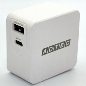 AhebN APD-A065AC-WH Power DeliveryΉ GaN AC[d/ 65W/ USB Type-A 1|[g Type-C 1|[g/ zCg