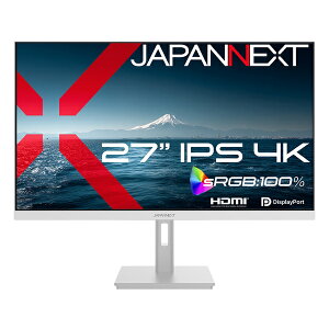 JAPANNEXT JN-IPS2709U-W �t���f�B�X�v���C 27�^/ 3840×2160/ HDMI×2�ADP×1/ �z���C�g/ �X�s�[�J�[�L/ 2�N�ۏ�