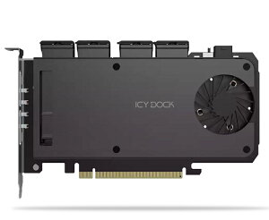 ICY DOCK MB204MP-B 4 x M.2 NVMe SSDڗp[ouA_v^ PCIe5.0 x16gXbgpiPCIe@\Kvj