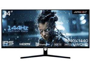 JAPANNEXT JN-IPS34144UWQHDR Q[~OtfBXvC 34^/ 3840×2160/ HDMI×2ADP×2/ ubN/ Xs[J[FL/ 2Nۏ