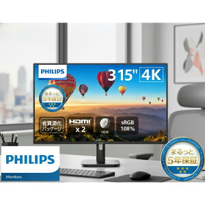 PHILIPS 27E1N1800A/11 �t���f�B�X�v���C 27�^/ 3840×2160/ DisplayPort�AHDMI/ �u���b�N/ �X�s�[�J�[�F����/ 5�N�ԃt���ۏ�/ �Ȏ������p�b�P�[�W