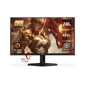AOC Q27G40ZDF/11 �Q�[�~���O�L�@EL�f�B�X�v���C 26.5�^/ 2560×1440/ HDMI�ADisplayPort/ �u���b�N/ �X�s�[�J�[�F�Ȃ�/ 240Hz/ QD-OLED