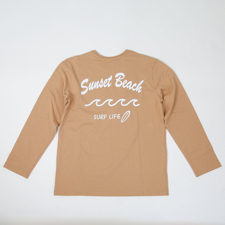 楽天市場】Sunset Beachデザインバックプリントロングtシャツ長袖 T  