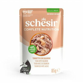 シシア　ツナwithサーモン　ゼリータイプパウチ　85g　成猫用 【Schesir　ウエット　キャットフード　総合栄養食】 ○