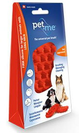 ペットアンドミー　ラバーブラシ　ハード・長毛用　レッド【pet＋me】 ○