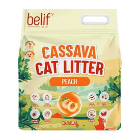 Belif　キャッサバ猫砂　ピーチ　2.5kg/6L【ビリーフ　猫砂　トイレ】 ○