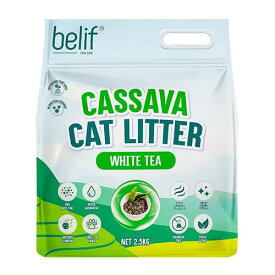 Belif　キャッサバ猫砂　ホワイトティー　2.5kg/6L【ビリーフ　猫砂　トイレ】 ○