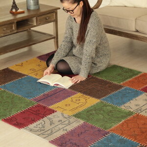 �y�}���\�����Ԓ� �ő�P55�{�z ���O �}�b�g �k�� ���������A���x���[�� �p�b�`���[�N ���O �o���_�iEmbellir Patchwork Rug Bandanna �m140×200 �n�ysmtb-F�z�I�[���V�[�Y�� ����