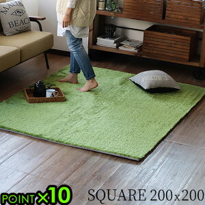 Ő O   P10{ BRID NEW GRASS RUG SQUARE 200x200ubh j[ OX O XNGAӂӂ tJtJ ŃO g O[ ~ n lCg[ zbgJ[y