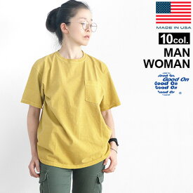 tシャツ ポケット メンズ レディース 半袖 ネコポスOKGood On CREW NECK POCKET T-SHIRTS GOST0903グッド オン クルーネック Tシャツデザイン 丸首 シンプル おしゃれ U.S.A.◇アメリカ COTTON USA コットン 綿 丈夫 タフ