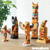 トーテムポール 置物 置き物 おしゃれ かわいいアマブロ ウッデン カービング トーテムポール amabro WOO…