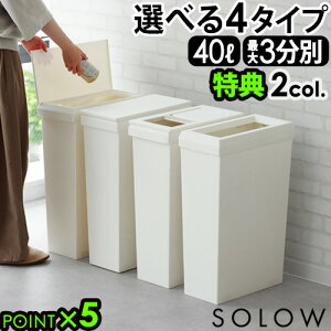 �y�I�ׂ���T�t�z �S�~�� SOLOW �X���� �������\���E ���Ԃ�ʘH�Ŏg����_�X�g�{�b�N�X 40L [�n���h�I�[�v���X����/���C�h] [�X���C�h�I�[�v��] [�t���I�[�v��]3���� �ӂ��t�� ��e�� ���{��