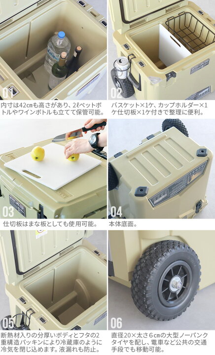 楽天市場】クーラーボックス 大型 大容量 タイヤ付き コラボアウトプッ 