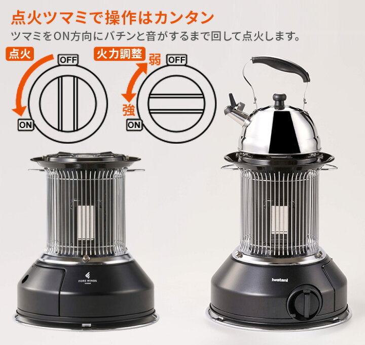 楽天市場】FORE WINDS カセットガスストーブ マル暖 屋内外兼用 