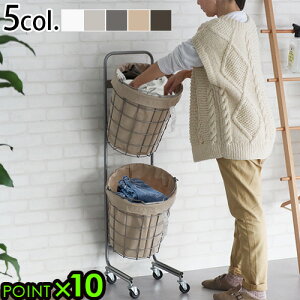 y}\Ԓ őP49{z 󂩂 e h[oXPbg C[ 2iubh h[ Eh oXPbg [25L / 2BOX / LX^[t]BRID laundry ROUND BASKET DOUBLE with CASTER