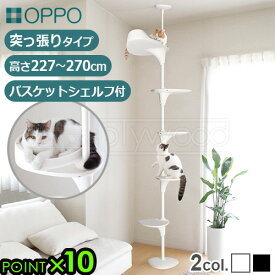 キャットタワー 突っ張り スリム 省スペース おしゃれ つっぱりオッポ キャットフォレスト2OPPO CatForest2 OT-669-702据え置き 多頭飼い ねこタワー キャットツリー 賃貸 白 天井 黒◇ インテリア かわいい ネコ送料無料 P10倍