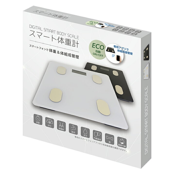 楽天市場】『スマート体重計 ホワイト』スマホ 連携 対応 : あっと 