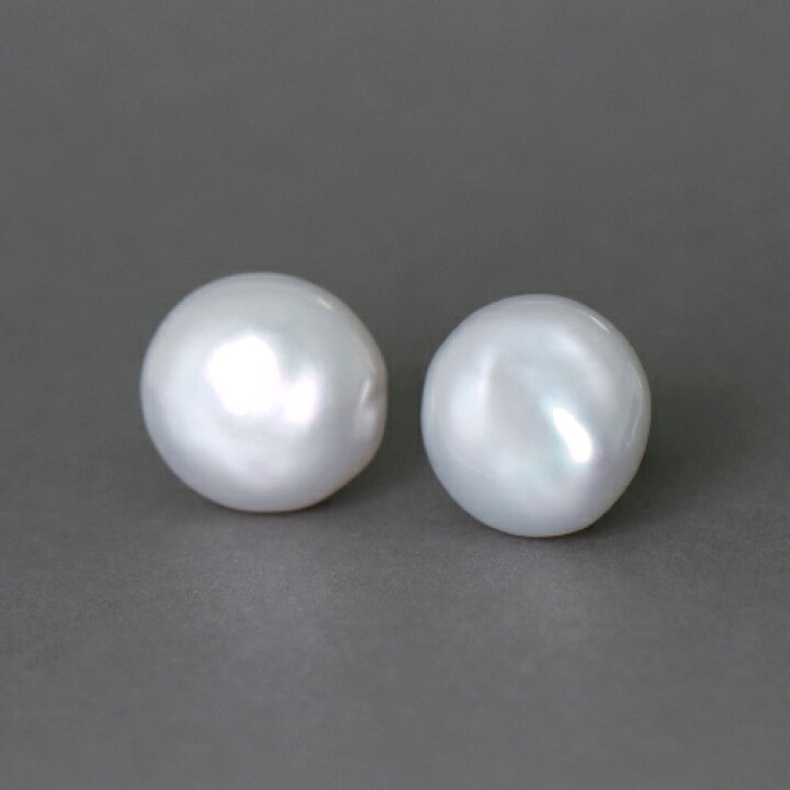 楽天市場】淡水真珠 ピアス コイン型 約13.0mm 大粒 スタッドピアス 