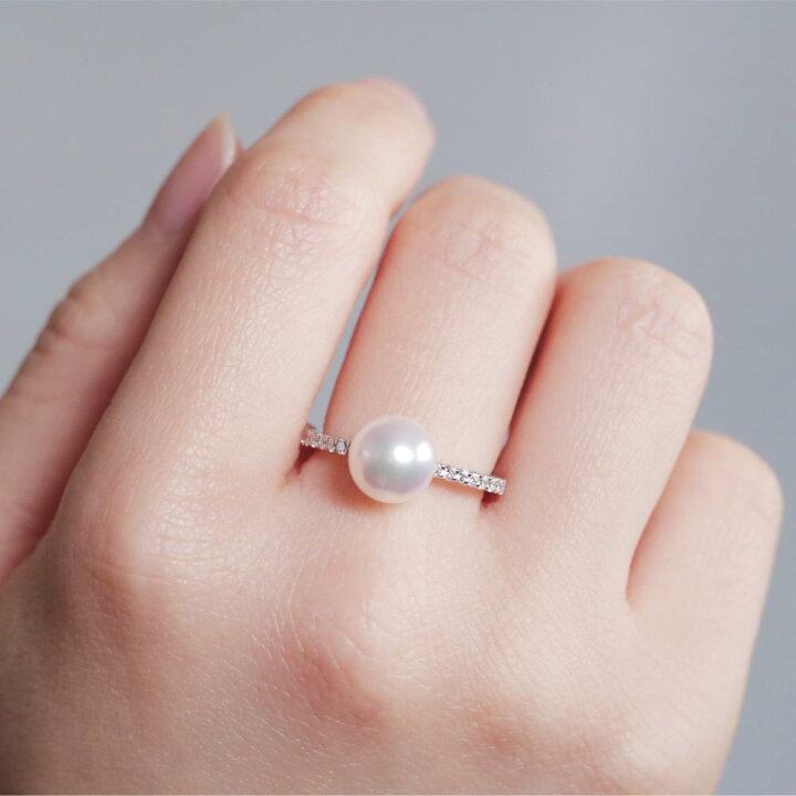 楽天市場】約8.5mm/アコヤ花珠真珠×ダイヤモンドリング 国産パール 