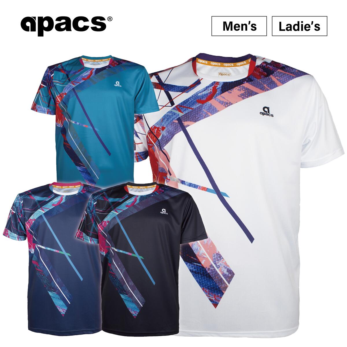 APACS バドミントンウェア テニスウェア バドミントン ウェア ゲームウェア テニス Tシャツ 半袖 メンズ レディース RN10139-AT