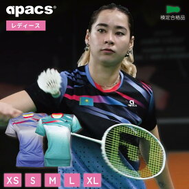 アパックス バドミントン ウェア レディース 検定合格品 協会 公認 ゲーム ユニフォーム ジュニア 子供 半袖 ゲームシャツ apacs RN8201-L