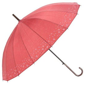 16本骨淵桜 ジャンプ長傘　ワイン