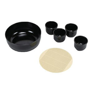 【TS】風味処 そうめん鉢・猪口4個セット(PCすのこ付)