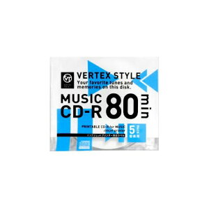VERTEX CD-R(Audio) 80 5P CNWFbgv^Ή(zCg) 5CDRA.80VX.WP