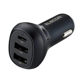 エレコム シガーチャージャー/USB Power Delivery18W+18W/Type-C×1/USB-A×2/ブラック MPA-CCPD06BK