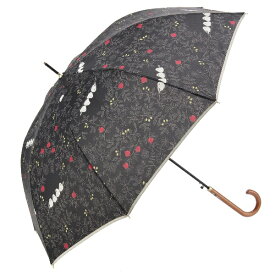 ザクロとシマエナガ長傘　ブラック