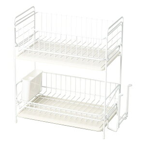 スキット 珪藻土トレー水切りラック2段スリム ホワイト